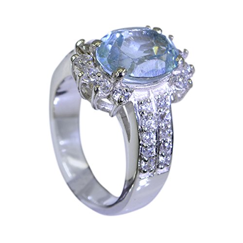 Bague topaze bleue argent style grappe pour sublimer vos soirées