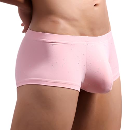 Panegy Men's Shiny Boxer Briefs Solid Comfort Stretch Underpants Low Waist Night Club Underwear