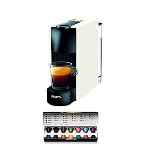 Krups Nespresso Essenza Mini Capsule Coffee Maker, 19-Bar Coffee Machine with 2 Coffee Programmes, Ultra-Compact Size and Auto-Off Function, 1450 W, 0.6 litres White