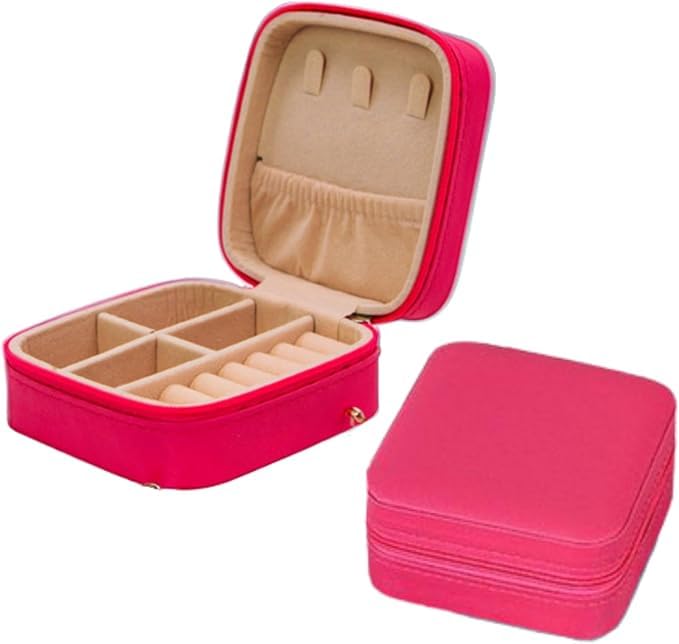 Necessaire Mini Porta Joias Portátil Estojo Com Zíper LBI Store (Rosa)