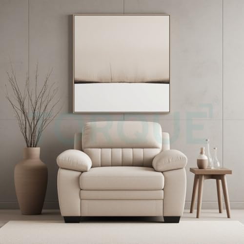 Image of Torque - Jett 1 Seater Sofa Chair (Beige) | Comfortable One Person Fabric Sofa 1 Seater Couch for Studio New Home Festival Gift | 1 Year Warranty