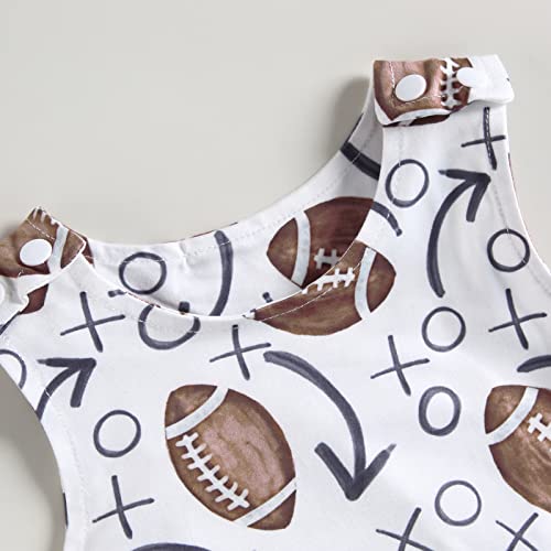 Baby Boy Girls Football Print Sleeveless Romper Bodysuit One Piece Football Outfit Suspender Jumpsuit4