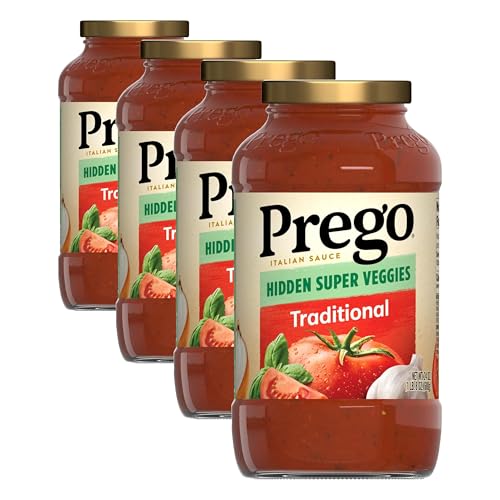 Image of Prego Hidden Super Veggies Traditional Pasta Sauce, Plant Based Sauce, 24 Oz Jar (Pack of 4)