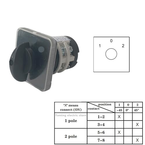 Commutateur de came 20A à double pôle pour inversion de source électrique sûre