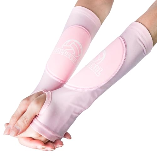 Luwint Kids Volleyball Arm Sleeves – Protective Forearm Pads with Thumbhole, Shock Absorption Volleyball Sleeve Indoor Beach