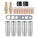 Photo Gallery set di 22 accessori per saldatura mig per torcia di saldatura mag con punte da 0 6 mm, kit completo con ugelli a gas, diffusori di supporto e chiave inglese Photo Gallery set di 22 accessori per saldatura mig per torcia di saldatura mag con punte da 0 6 mm, kit completo con ugelli a gas, diffusori di supporto e chiave inglese