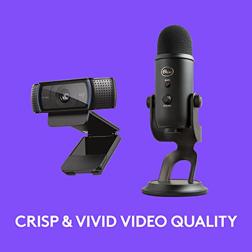 Image of Logitech C920x HD Pro Webcam, Full HD 1080p /30fps - Black w /Blue Yeti USB Microphone - Blackout