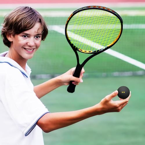 Gatuida Squash Bälle: 4 Stück Squashbälle Doppelgelb Punkte, Einzelne Gelbe Rote, Blaue Punkte Schwarz Sprungbälle für Training und Übung Indoor Racket Sport