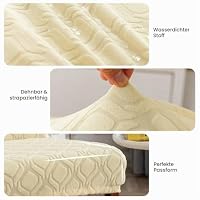 KELUINA Stuhlhussen Stretch Punktmuster Wasserabweisend Beige 2er Set – Ansicht 3