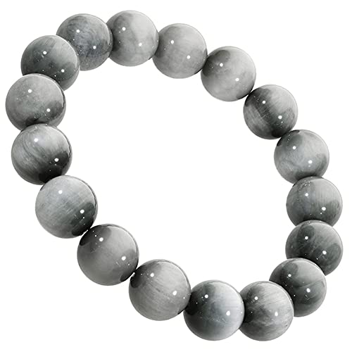 SION】天然石 ブレスレット ブラックルチルクォーツ 黒針水晶 約6mm