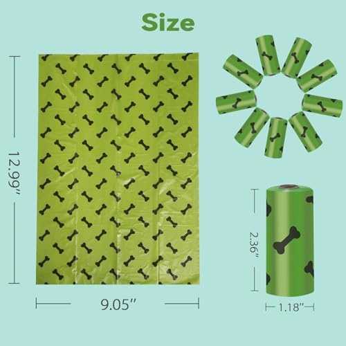Image of 240 Count 13 inch x 9 inchDog Poop Bags Rolls, Leakproof Strong & Sturdy Waste Bags for Doggie Cat Pet,Eco-Friendly Leak-Proof Pet Poop Bags for Doggy | Scented