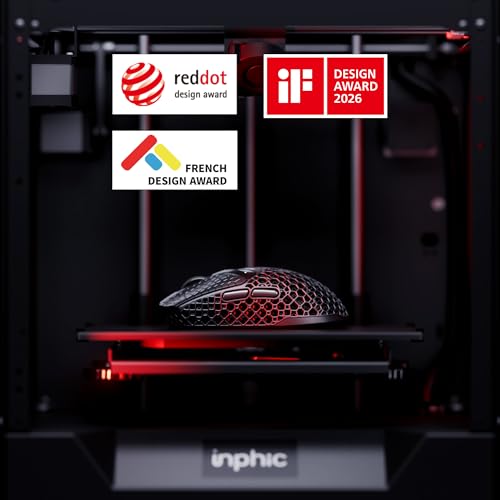 Image of INPHIC 3D Printed Wireless Gaming Mouse Tri-Mode, 30000 DPI 8000Hz Ultra-Responsive, 75g Lightweight, 30 Days Battery Life, 2.4G /BT5.0 /Wired, 6 Programmable Macro Keys