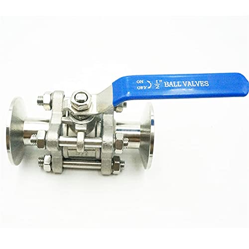 Válvula de bola Tri-Clamp con conector completo de paso total en acero inoxidable SS304 3