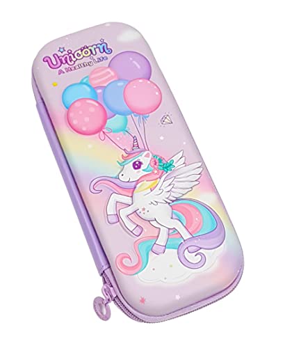 Image of Crackles rackles Premium Stylish Unicorn Print Hardtop EVA Pencil Case Pouch School Kids, Girls and Boys (Multiple olors and Designs) Pack of 1
