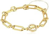 Michael Kors Precious Metal-Plated Sterling Silver MK Logo Link Bracelet Gold One Size