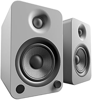Kanto YU4 140W Powered Bookshelf Speakers with Bluetooth and Built-in Phono Preamp | Features Signal Detection and Auto Stand-by | Matte Black
