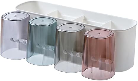 Amazon 歯ブラシ立て コッ 壁掛け スタンド洗面台 歯ブラシ収納ボックスホルダー 耐久性 コップホルダー おしゃれ シンプル 北欧 歯磨き入れ 置き型 棚 ホルダー バスルーム 仕上げ 洗面所用 バスルーム収納 浴室 C 歯ブラシスタンド ホーム キッチン オンライン通販