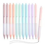 M&G Macron 12 Retractable Gel Pen Set, Black Ink Pens Smooth Writing for Journaling, Bible Note Taking, Office Supplies Aesthetic and Cute Pens with Smooth Writing Aesthetic Pens