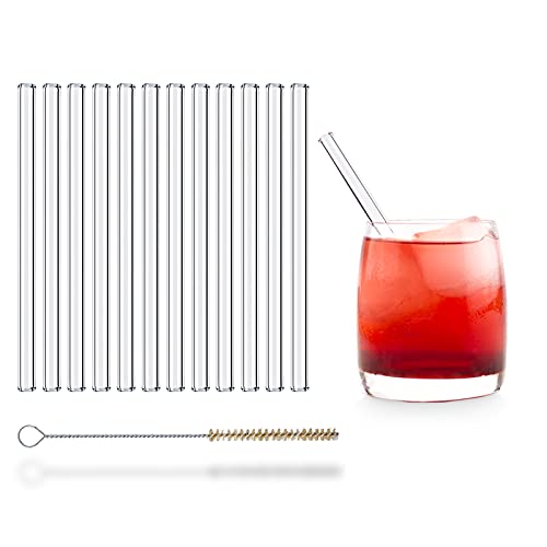 Weis Set 6 Cannucce In Vetro Borosilicato Con Spazzola: Riutilizzabili, Infrangibili, Lunghe 24 Cm, Ecologiche