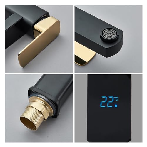Grifo de lavabo inteligente para baños modernos con control de temperatura LCD 6