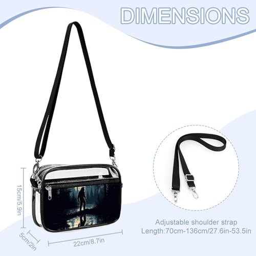 Bigfoot Moonlight Reflection Women's Clear Crossbody Purse Bag Transparent Bags Pocket for Concerts Sports Festivals2