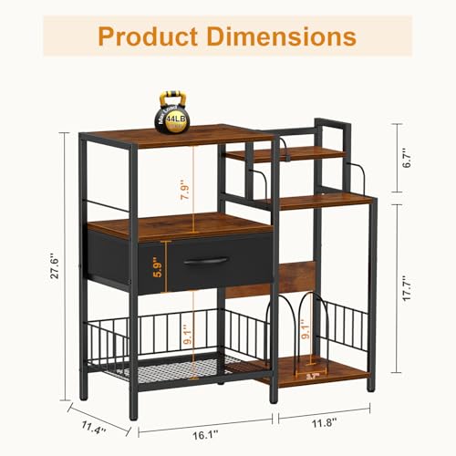 Snughome AV Media Stand, Audio Video Rack DVD Video Game Storage Shelves Record Player Stand Entertainment Center Stand Media Stereo Cabinet - Image 3