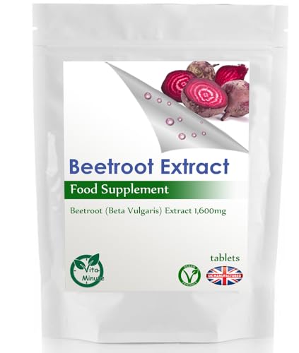 Beetroot 1600mg Extract - 100 Tablets (Vegan) Natural Blood Pressure, Digestion Support, Antioxidant Properties