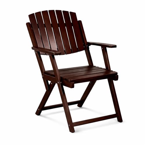 Image of WELL KNOWN Folding Wooden Indoor Chair, Sheesham Wood, Coffee Brown Colour, Portable Design Living Room Chair Balcony gardan Bed Room Droning Room Foldable confer Solid Wood Indoor Caramel Brown