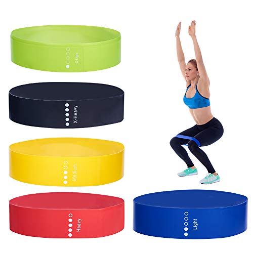 SHEGRACE Hip Resistance Exercise Bands for Legs and Butt, Hip Resistance Circle Loop - Booty Bands with 4 Resistance Loops, Fabric Booty Bands Set for Women
