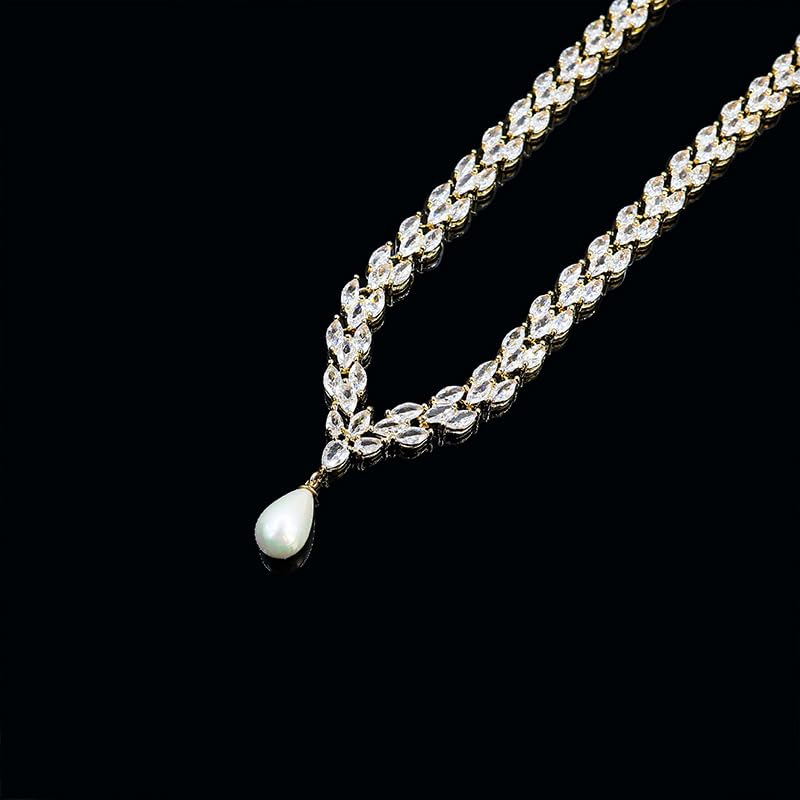 Set di gioielli di perle per donna, collana da sposa, bracciale, set di gioielli, regali, collane girocollo di perle per donna, anniversario di matrimonio compleanno