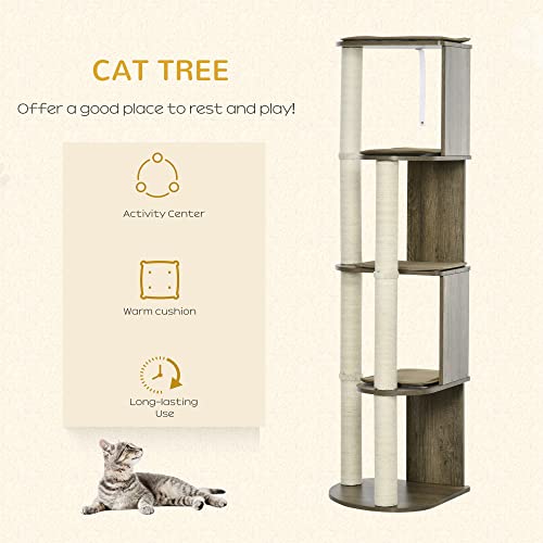Árbol para gato moderno de esquina 165 cm PawHut miniatura 3