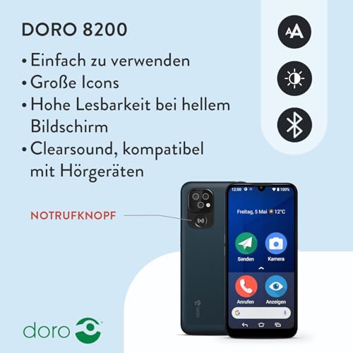 Doro 8200: 4G Smartphone för Seniorer med Trippel Kamera och 64 GB