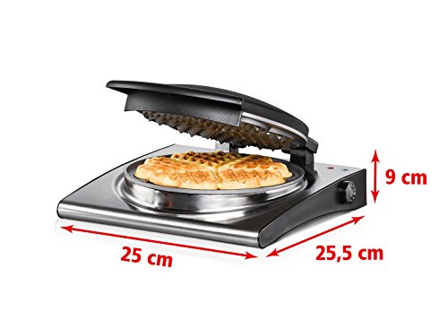 ROMMELSBACHER WA 1000/E Waffeleisen (1000 Watt, 18cm Durchmesser, hochwertige Antihaftbeschichtung) Edelstahl – Bild 6