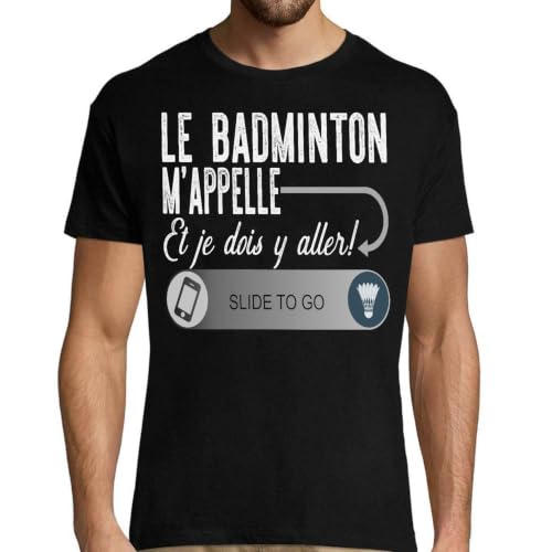 T-shirt homme badminton à porter au club de sport ou pour un barbecue décontracté