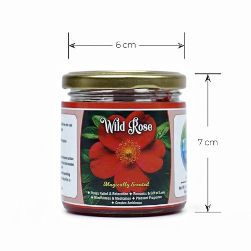 Image of Wild Rose Scented Candle, 142 g Pure Glass Jar with Wooden Wick, Romantic Floral Fragrance, Long-Lasting Burn, for Home Decor & Relaxation