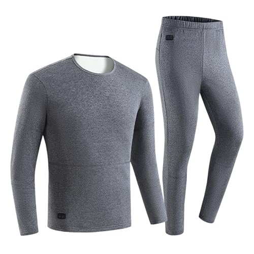 Qsvbeeqj Heated Thermal Top and Pants for Men Women Electric Heated Underwear Long Sleeves Underwear Fleece Lined