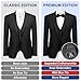 Men's 3-Piece Slim Fit Suit with Bow Tie, Single Button Blazer Vest Pants Set for Wedding Business, Formal Suit for Men Dark Red