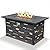 NOBLEMOOD 48 INCH Propane Fire Pit Outdoor Fire Table w/Faux Ledgestone Base, 50,000 BTU Gas Fire Pit Table w/Aluminum Table Top, Waterproof Cover for Outdoor, Patio, Garden, CSA Certification
