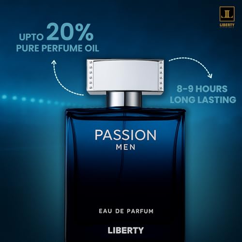 Image of Liberty Luxury Passion Eau De Parfum for Men, Long Lasting Bold Spicy Scent Designed in France, Masculine Cologne That Draws Compliments, Perfume for mens, men's fragrances, Gift for Him 100ml 3.4Oz