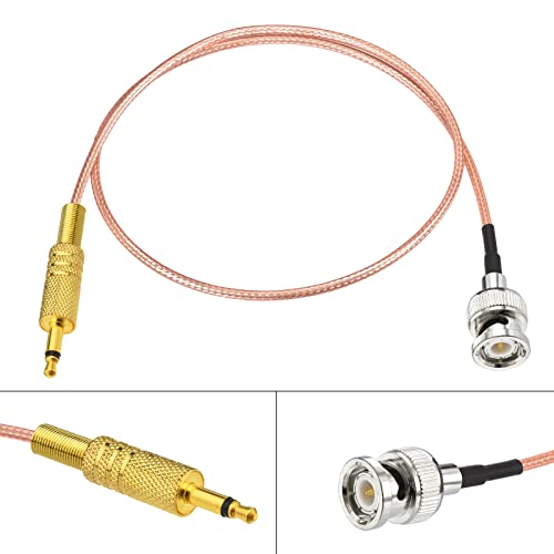 Eightwood Bnc Male To 3.5Mm 1/8” Mono Ts Male Plug Stereo Adapter Coaxial Power Audio Cable 1.6 Feet #TOP1