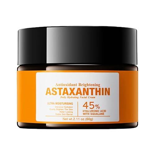 Crema De Astaxantina Para La Cara | Ligero Facial | 2.11 Oz Crema Para Iluminar Facial | Absorbente Rápido | Hidratación Profunda | Cuidado Natural De La Piel | 60g | Perfecto Para Adultos