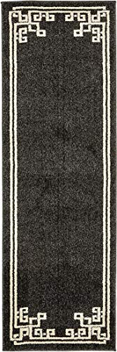 Tapete decorativo Unique Loom Athens Collection 2x6 ft Negro-Beige
