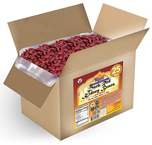 Rani Red Kidney Beans, Dark 400oz (25lbs) 11.36kg Bulk Box ~ All Natural | Vegan | Gluten Friendly | NON-GMO | Kosher | Raj Mah