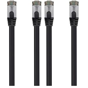 Monoprice Cat8 26AWG S/FTP Ethernet Network Cable – 2 Feet – Black, 2GHz, 40Gbps, 3dB Headroom, Pure Bare Copper, PVC – Entegrade Series (Pack of 2)