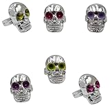 Chochkees Halloween Plastic Skull Ring Toy, Costume Accessory, Halloween Party Favor 0.75' (12-Pack)