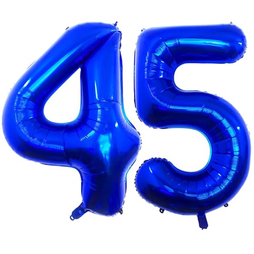 40 Inch Navy Blue 45 Balloons Giant Number 45 Balloons Navy Blue 45 Birthday Balloons 45th Birthday Anniversary Events Party Decorations Supplies
