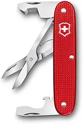 Victorinox Companion Slim Alox Pocket Tool 6 funções com tesoura, abridor de pacote, chave de fenda, feito na Suíça - Vermelho