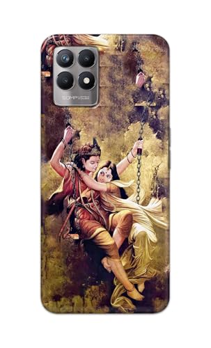 Image of Printed Hard Back Cover for Realme 8i Back Cover (Radha Krishna Love -J1) -190724(EA)