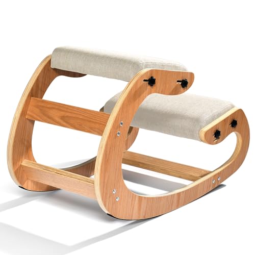 10 Best Rocking Chair for Bad Backs: Comfort and Support Guide 6 Easyego Kneeling Chair Ergonomic Posture Chair, Wood Adjustable Rocking Knee with Soft Padding, Natural Relief for Neck or Back Pain for Home Office, Max Load 300 lb - Beige