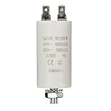 Color del producto es blanco CABLEPELADO Condensador de arranque para motor electrico 2.5 uF 450 VAC Blanco